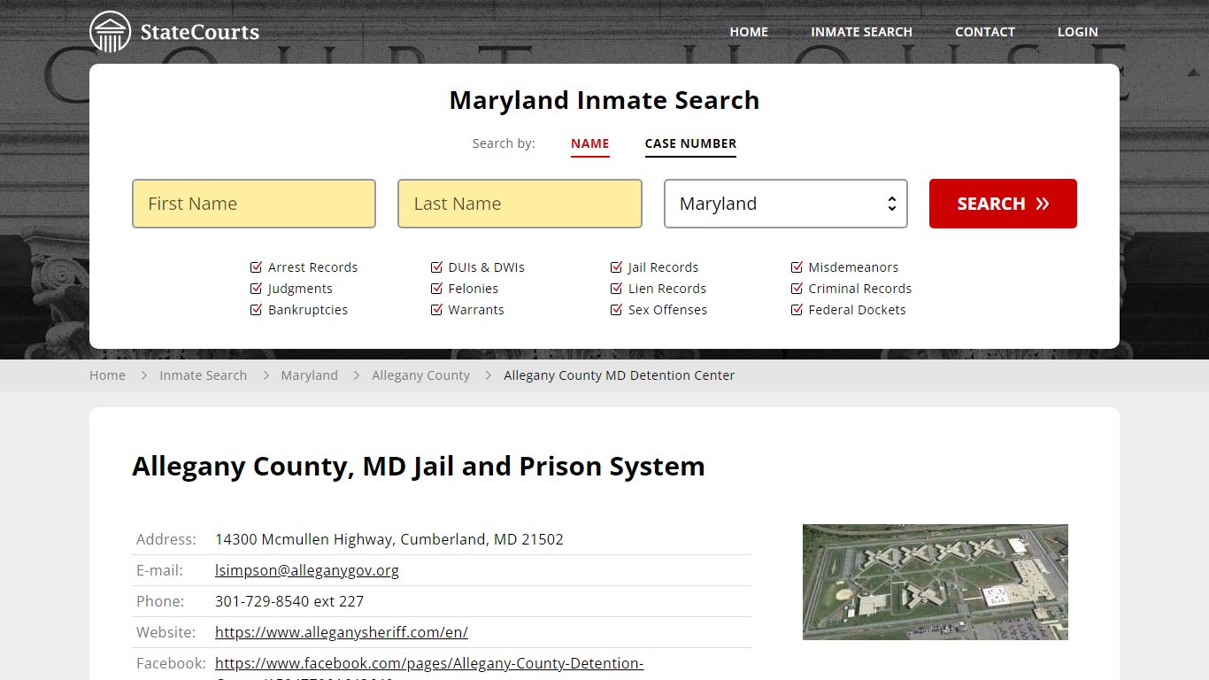 Allegany County, MD Jail and Prison System - State Courts