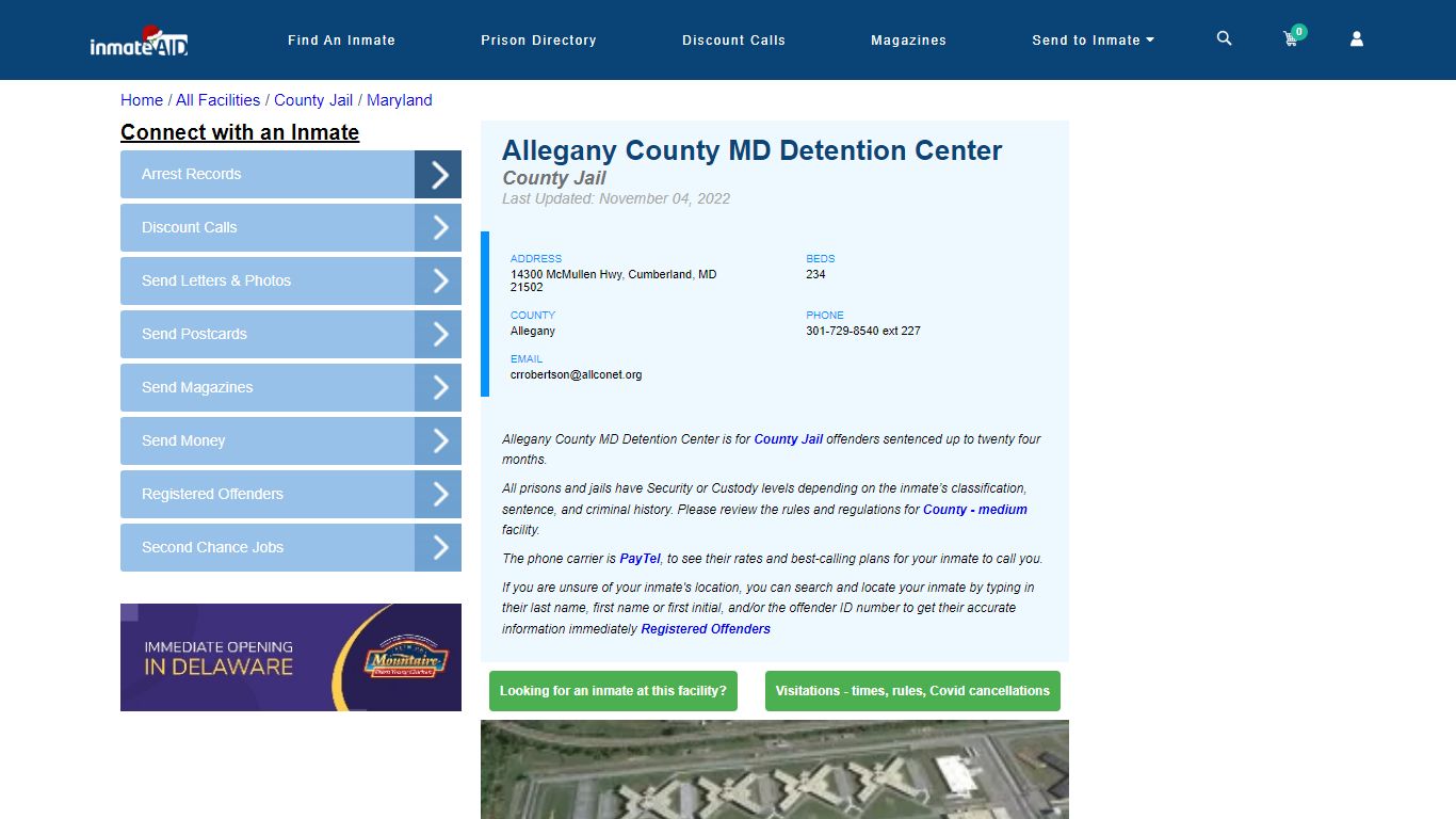 Allegany County MD Detention Center - Inmate Locator - Cumberland, MD